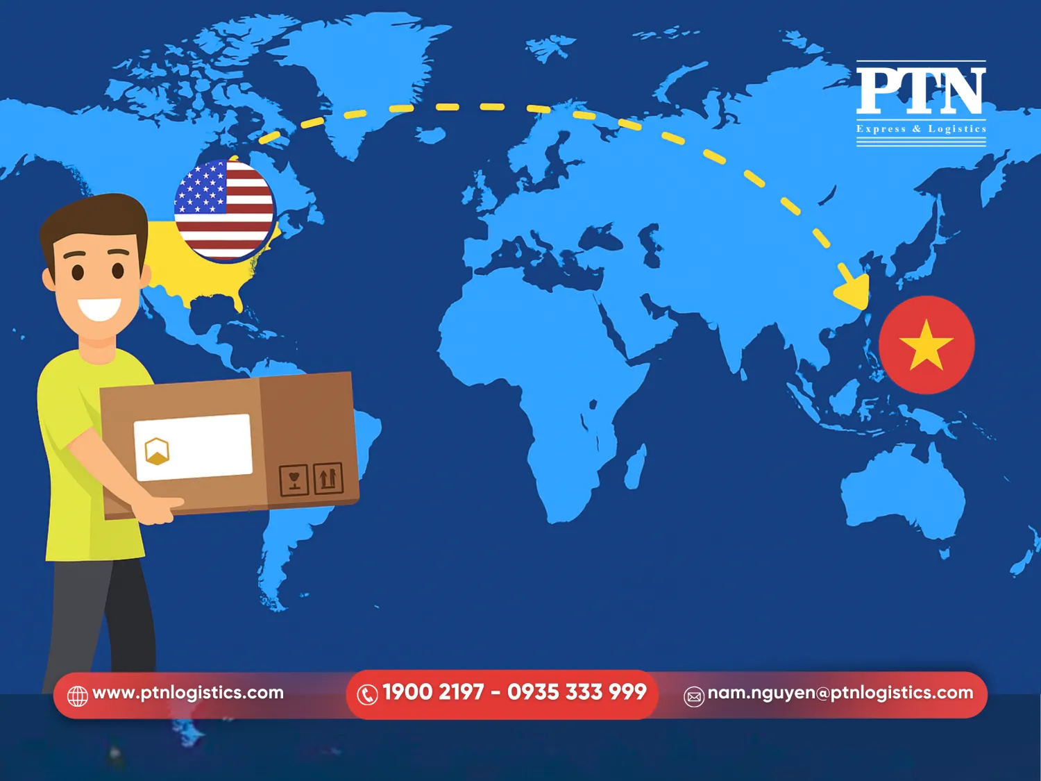 Vị trí địa lý ảnh hưởng đến thời gian gửi quà từ Mỹ về Việt Nam