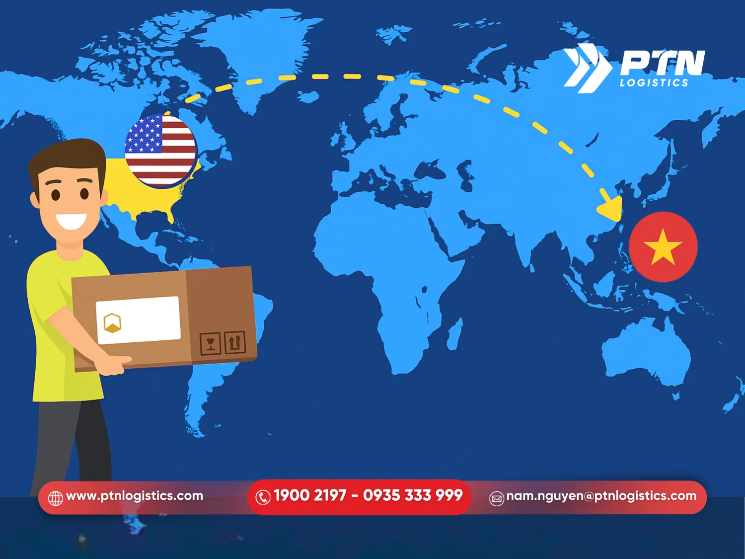 Vị trí địa lý ảnh hưởng đến thời gian gửi quà từ Mỹ