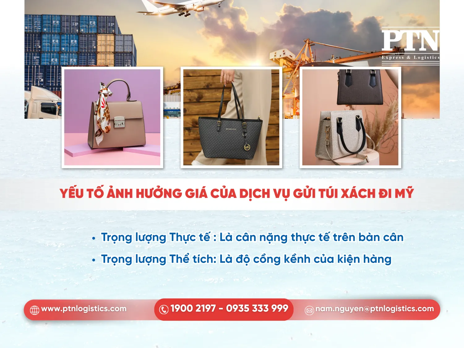 Yếu tố ảnh hưởng đến giá của dịch vụ gửi túi xách đi Mỹ