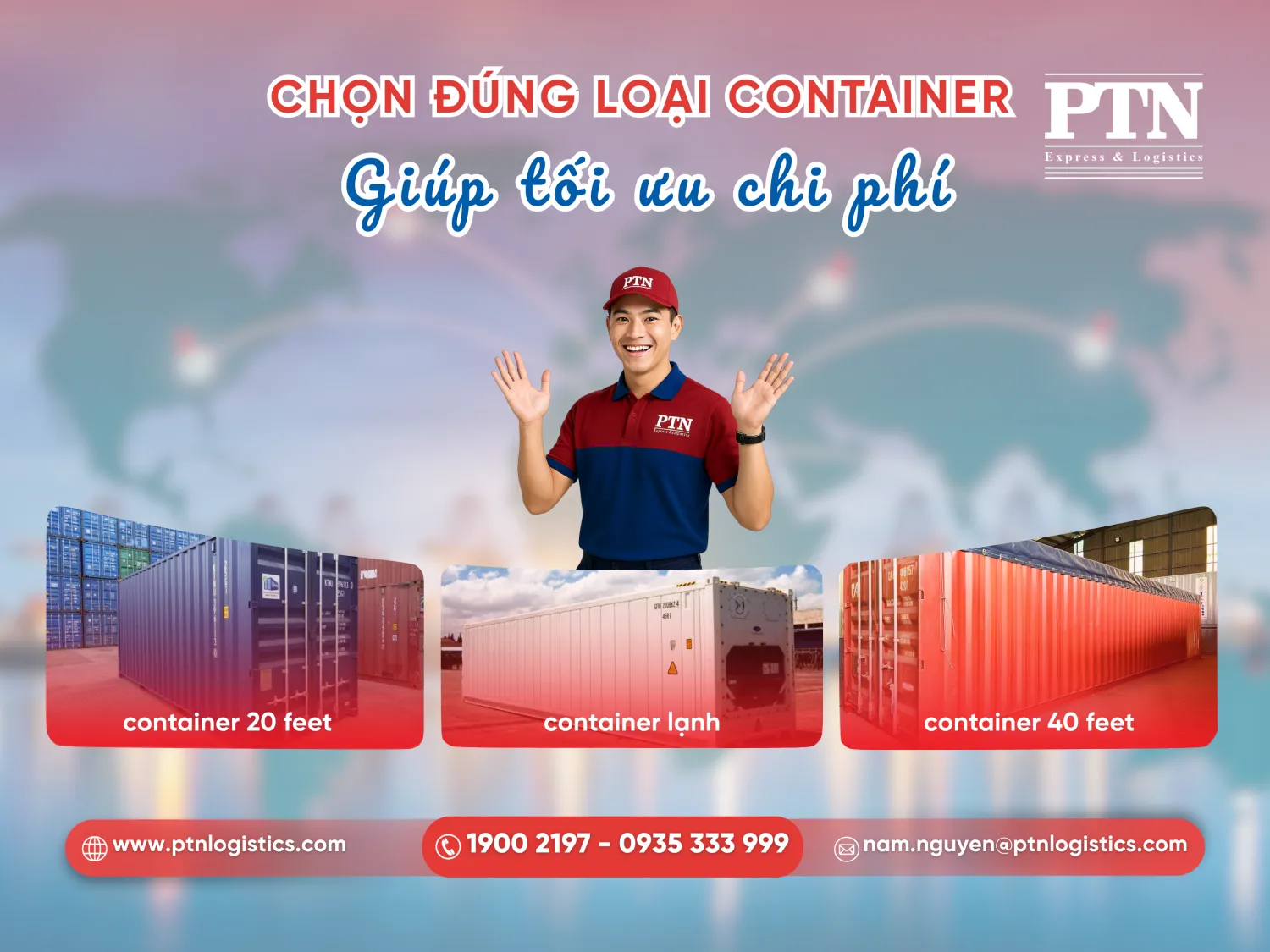 Bảng giá cước theo nhóm container
