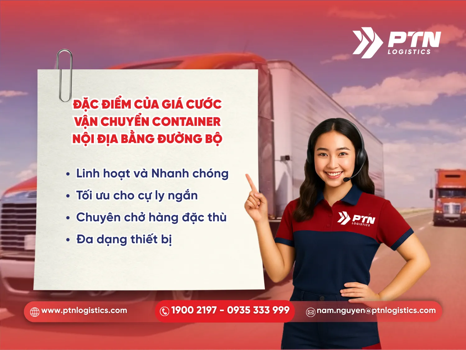Các đặc điểm của giá cước vận tải container nội địa bằng đường bộ