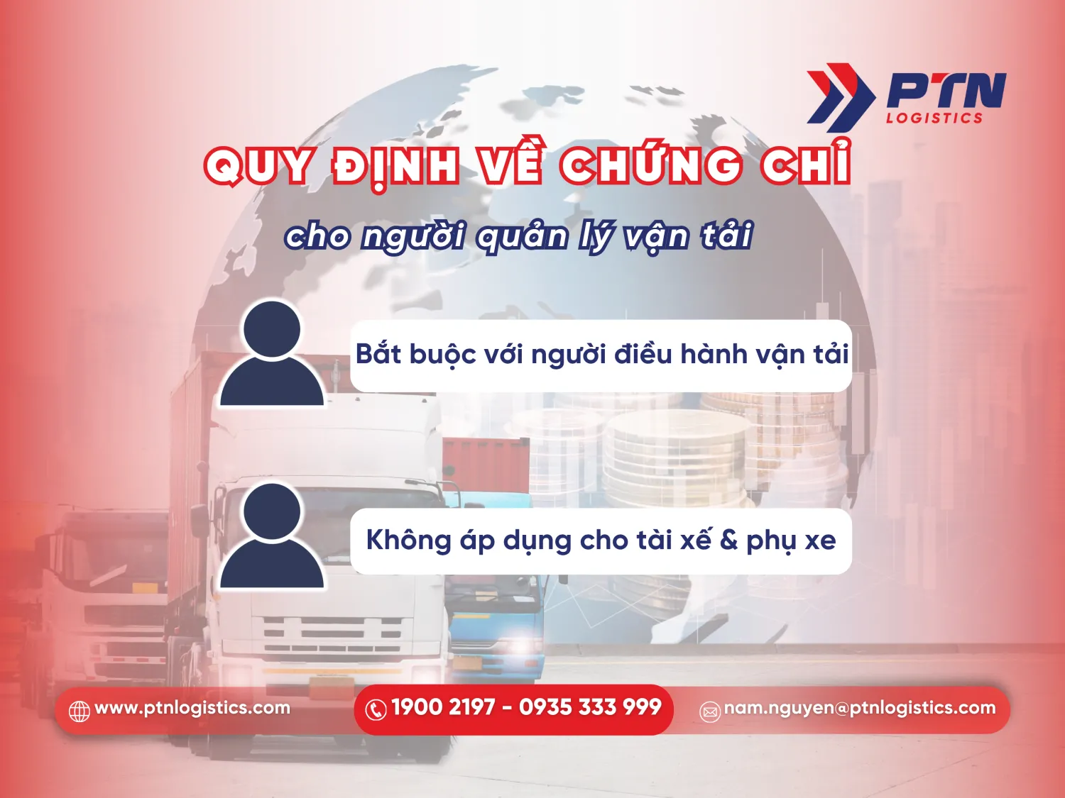 Các đối tượng cần phải có chứng chỉ vận tải