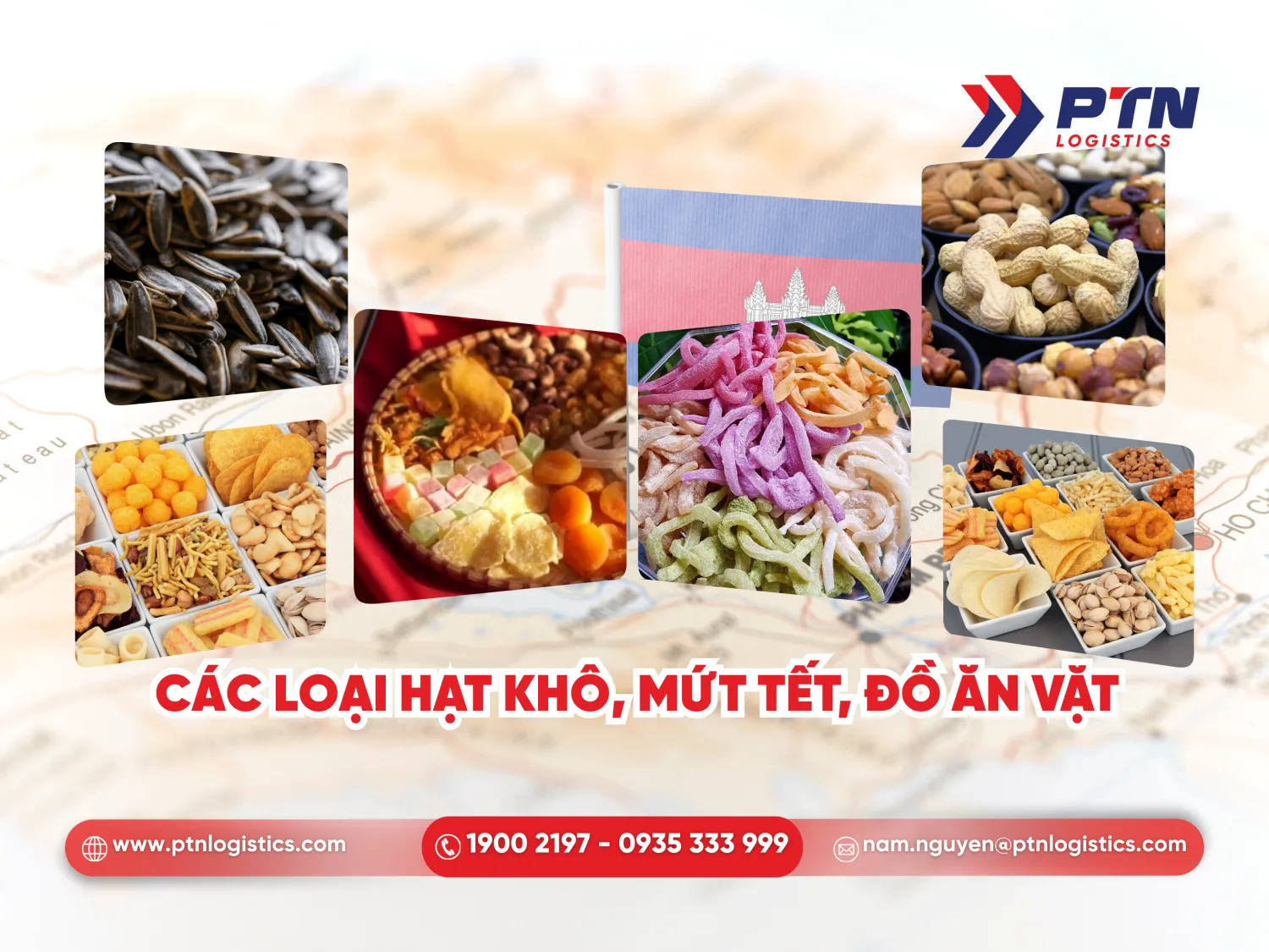 Các loại hạt, khô, mứt tết và đồ ăn vặt