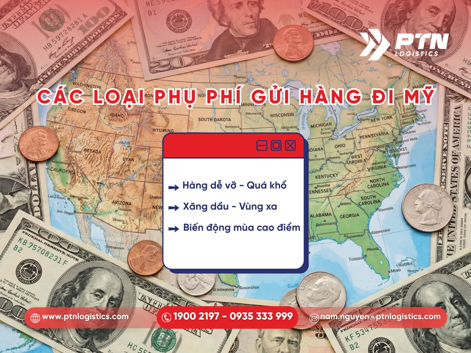 Các loại phụ phí khác khi gửi bưu phẩm đi Mỹ