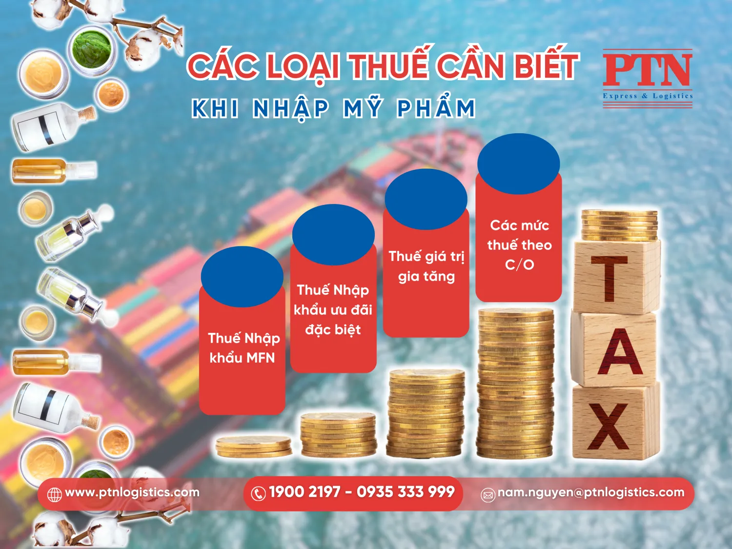 Các loại thuế phải nộp khi nhập khẩu mỹ phẩm