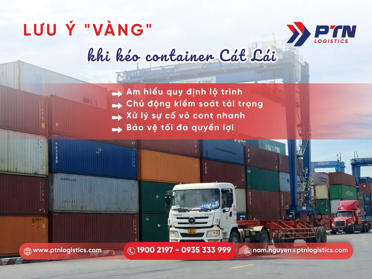 Các lưu ý khi kéo container từ Cát Lái