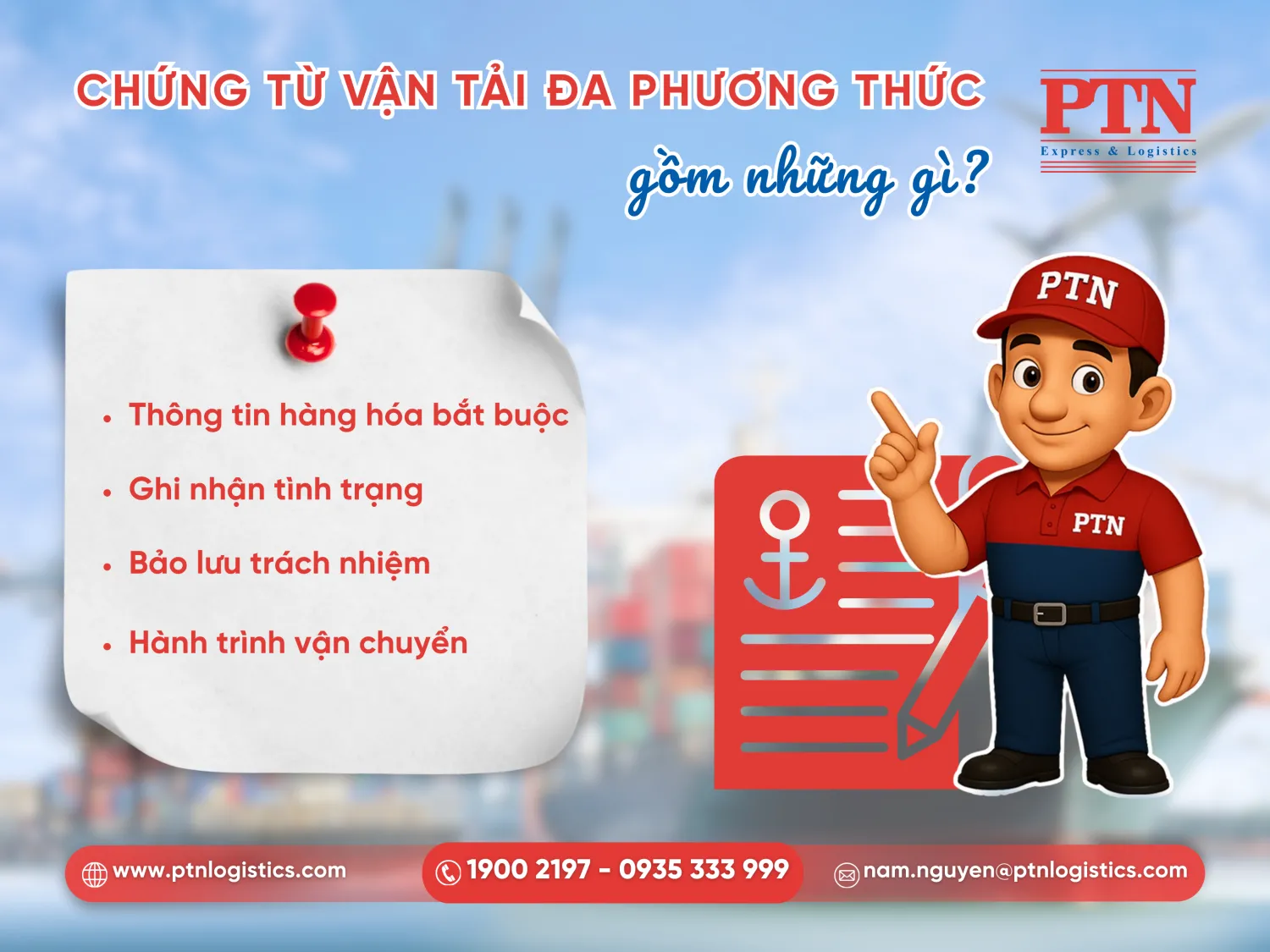 Các nội dung cần có trong chứng từ vận tải đa phương thức