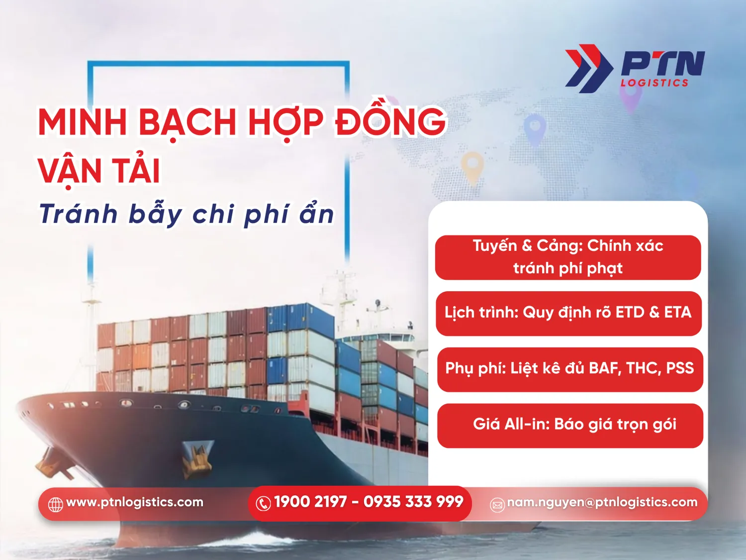 Các nội dung cần có trong hợp đồng vận tải đường biển