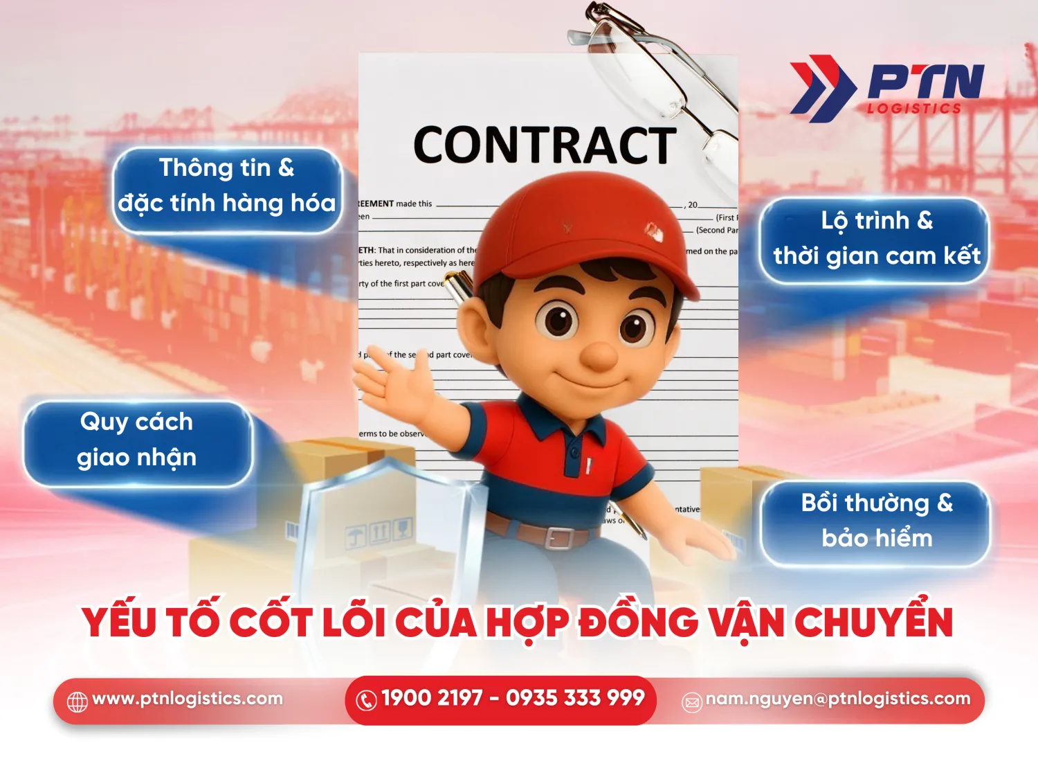 Các nội dung cơ bản của hợp đồng vận chuyển hàng hóa