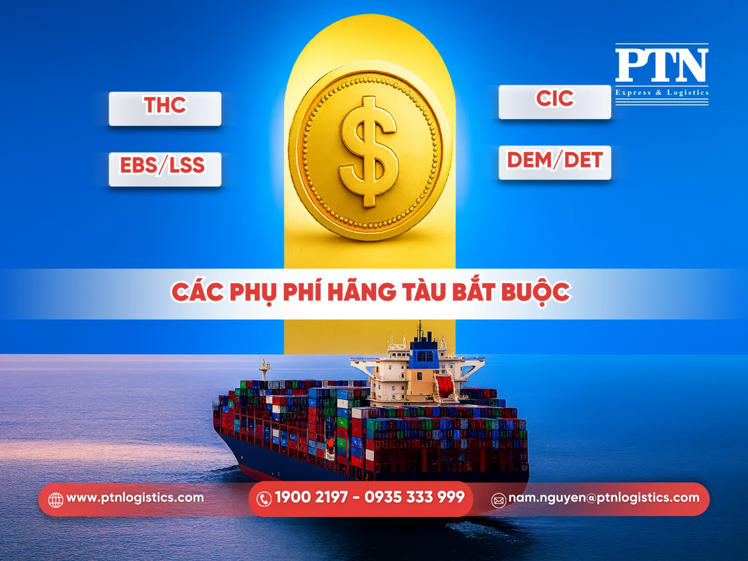 Các phụ phí hãng tàu bắt buộc