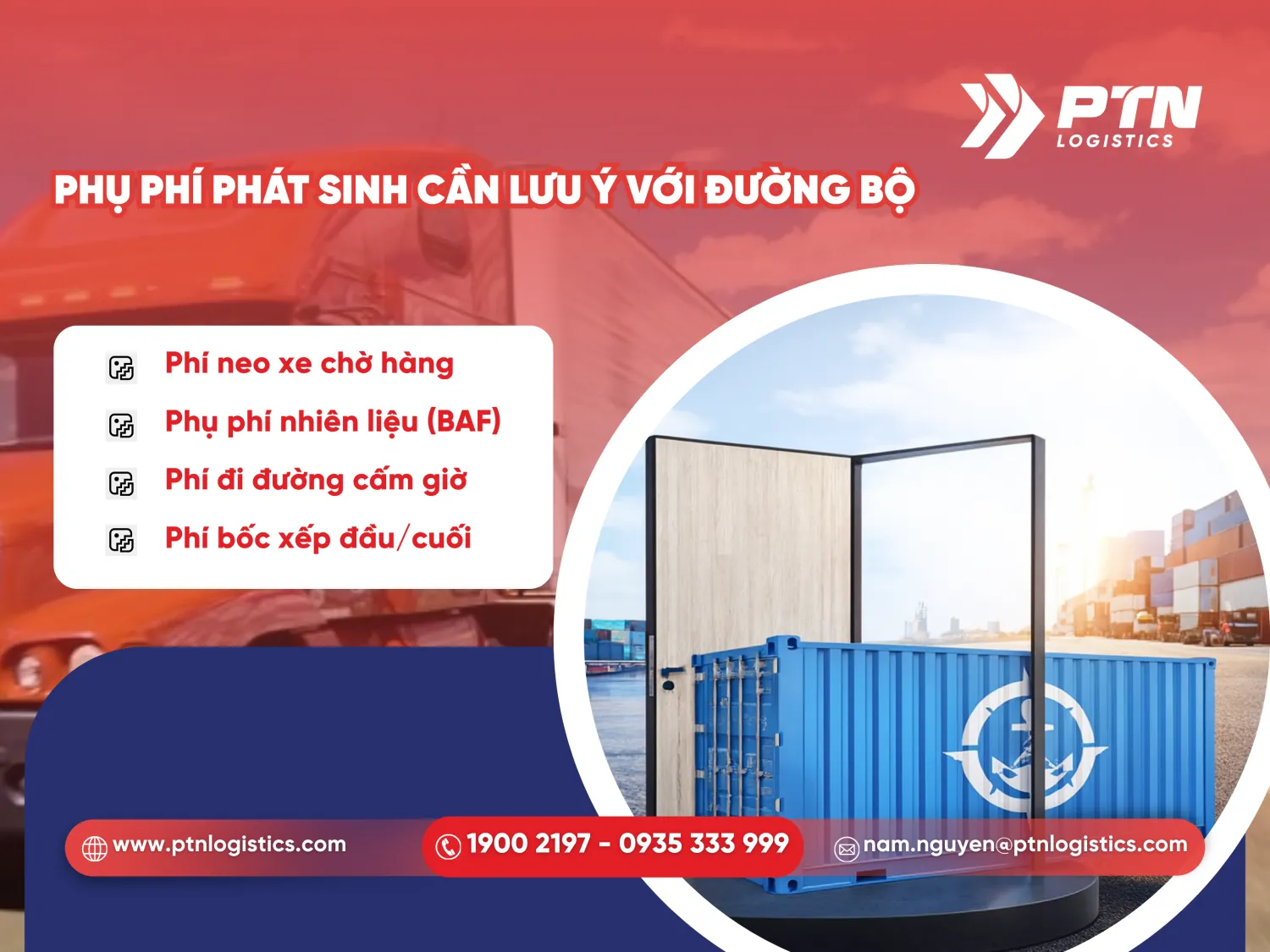 Các phụ phí phát sinh cần lưu ý với đường bộ