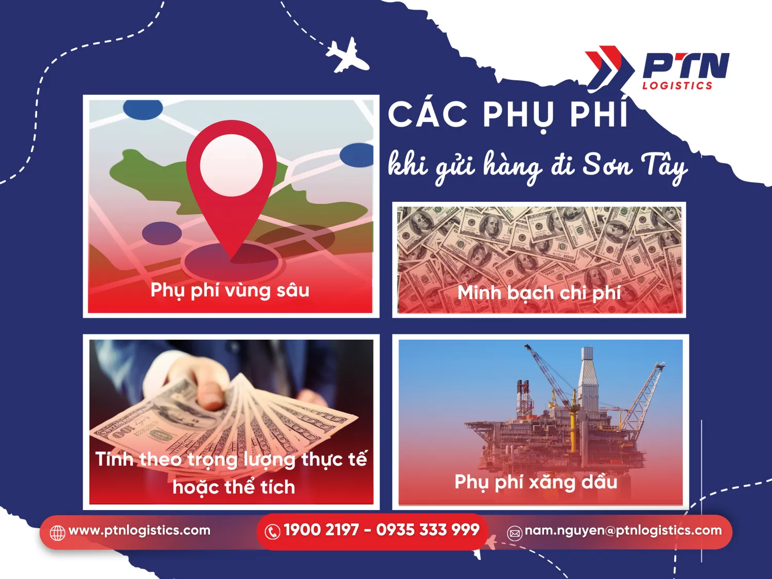 Các phụ phí thường gặp khi gửi hàng đi Sơn Tây