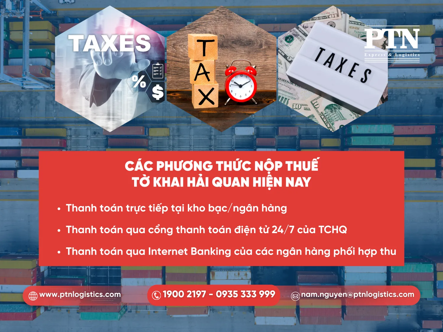 Các phương thức nộp thuế tờ khai hải quan hiện nay