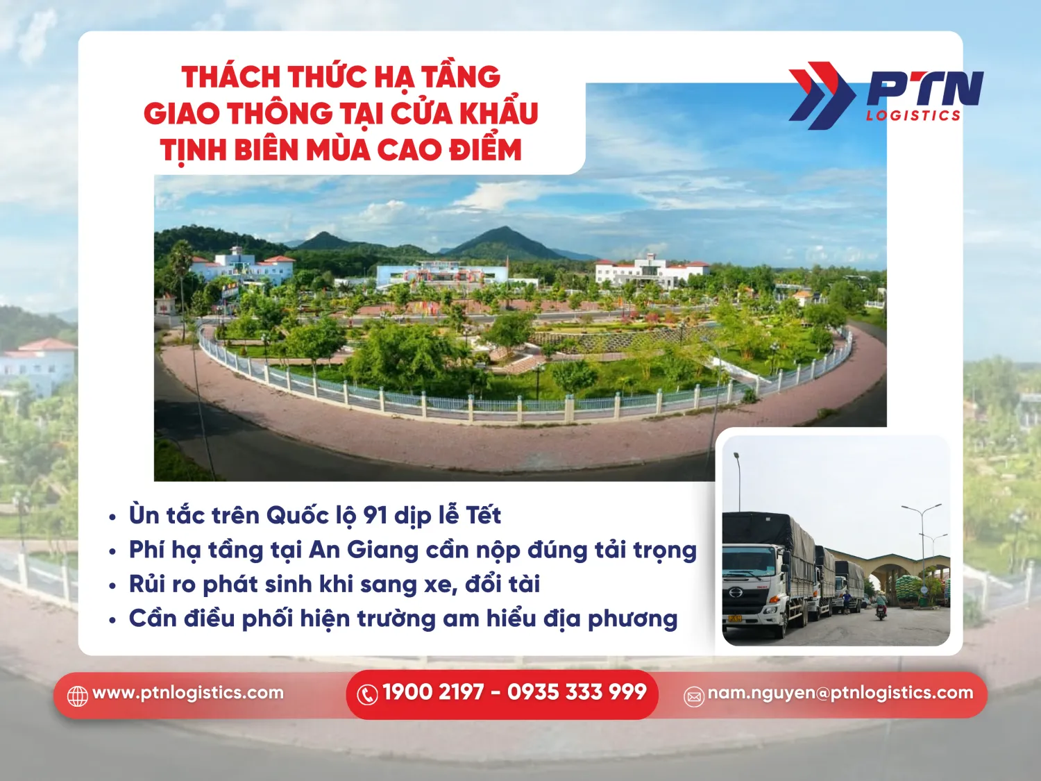 Các thách thức hạ tầng giao thông tại cửa khẩu Tịnh Biên mùa cao điểm