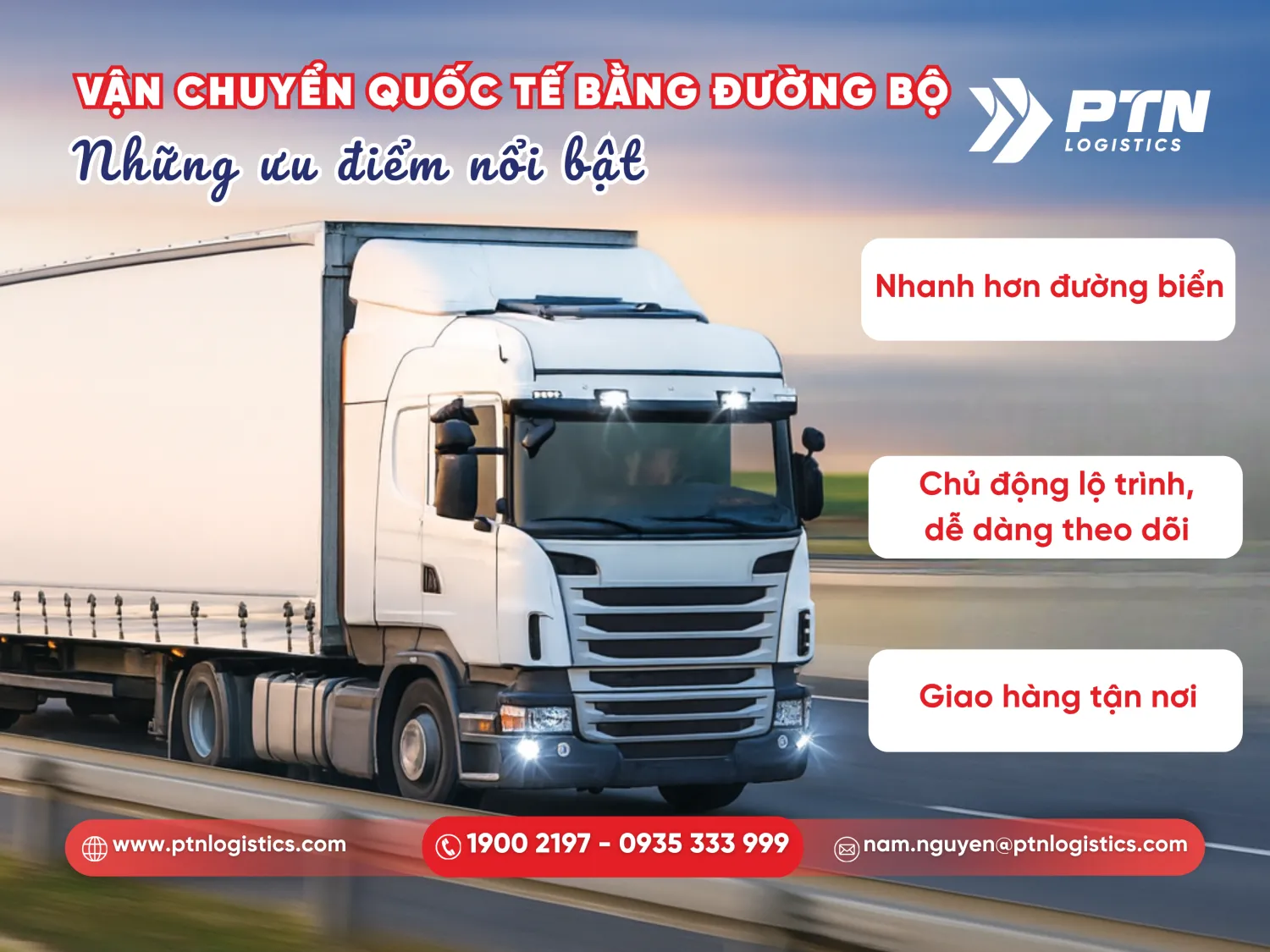 Các ưu điểm của vận chuyển quốc tế bằng đường bộ