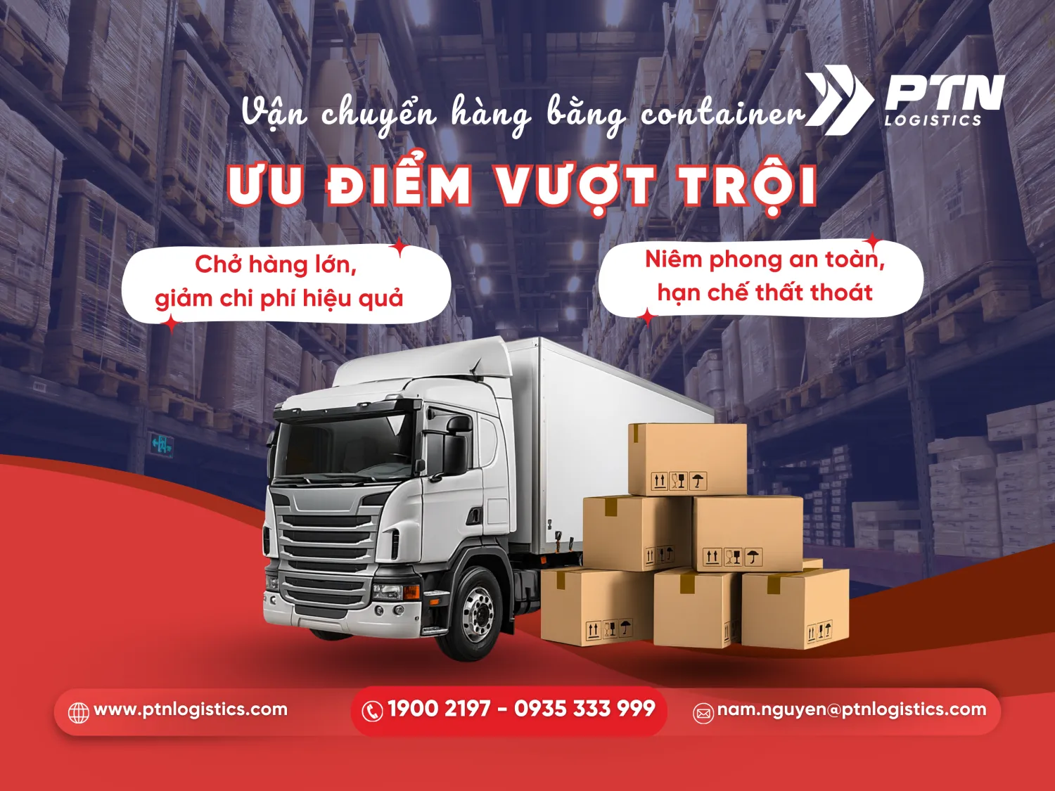 Các ưu điểm khi vận chuyển bằng xe container