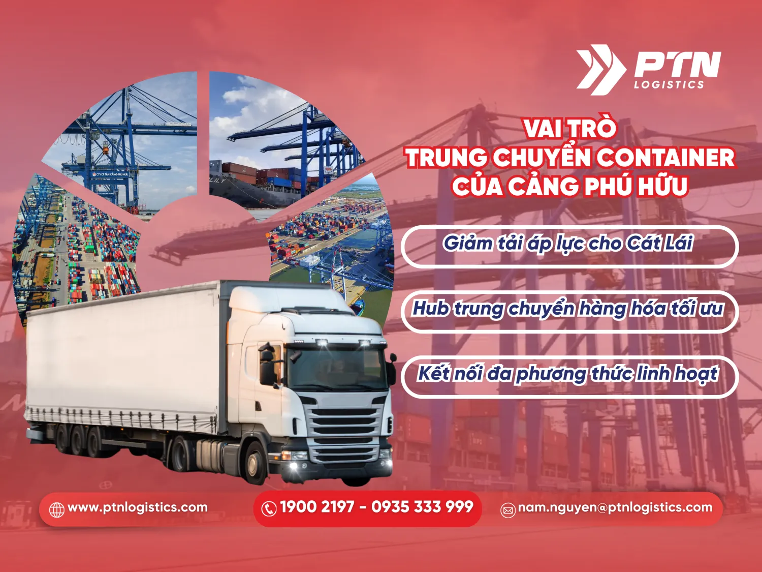 Các vai trò trung chuyển container tại cảng Phú Hữu