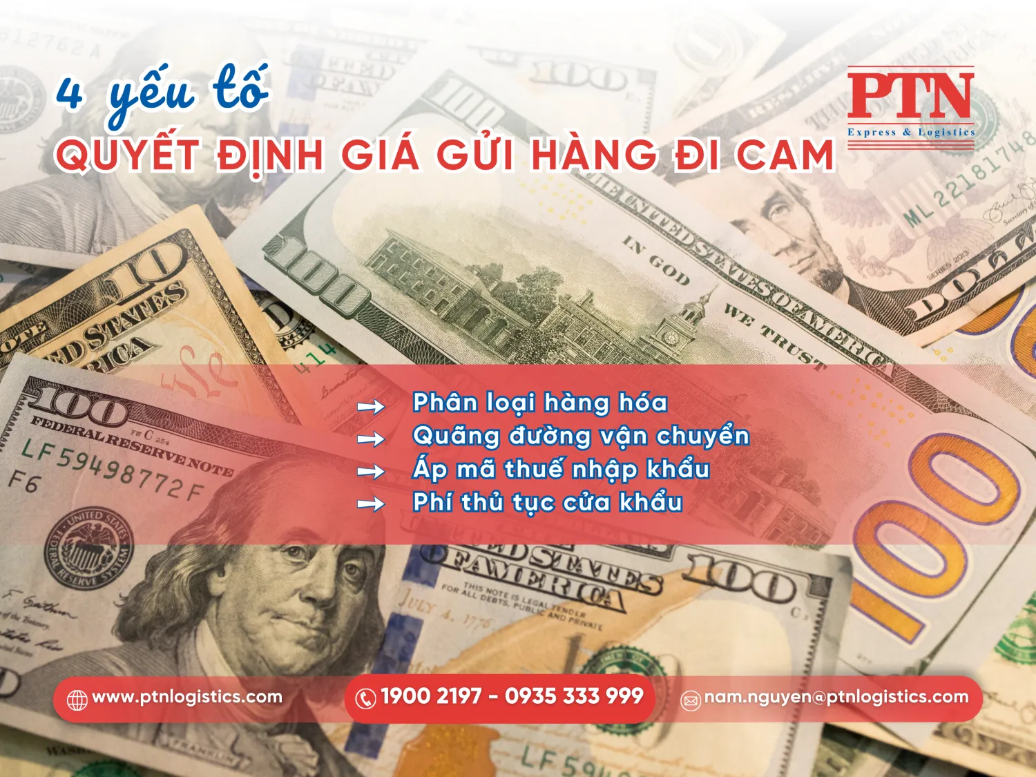 Các yếu tố ảnh hưởng đến chi phí gửi đi Campuchia