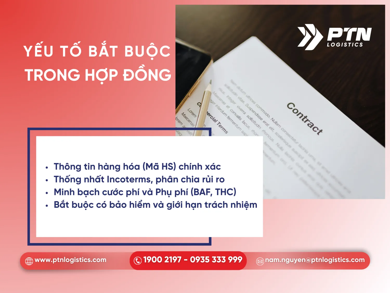 Các yếu tố cần có trong hợp đồng