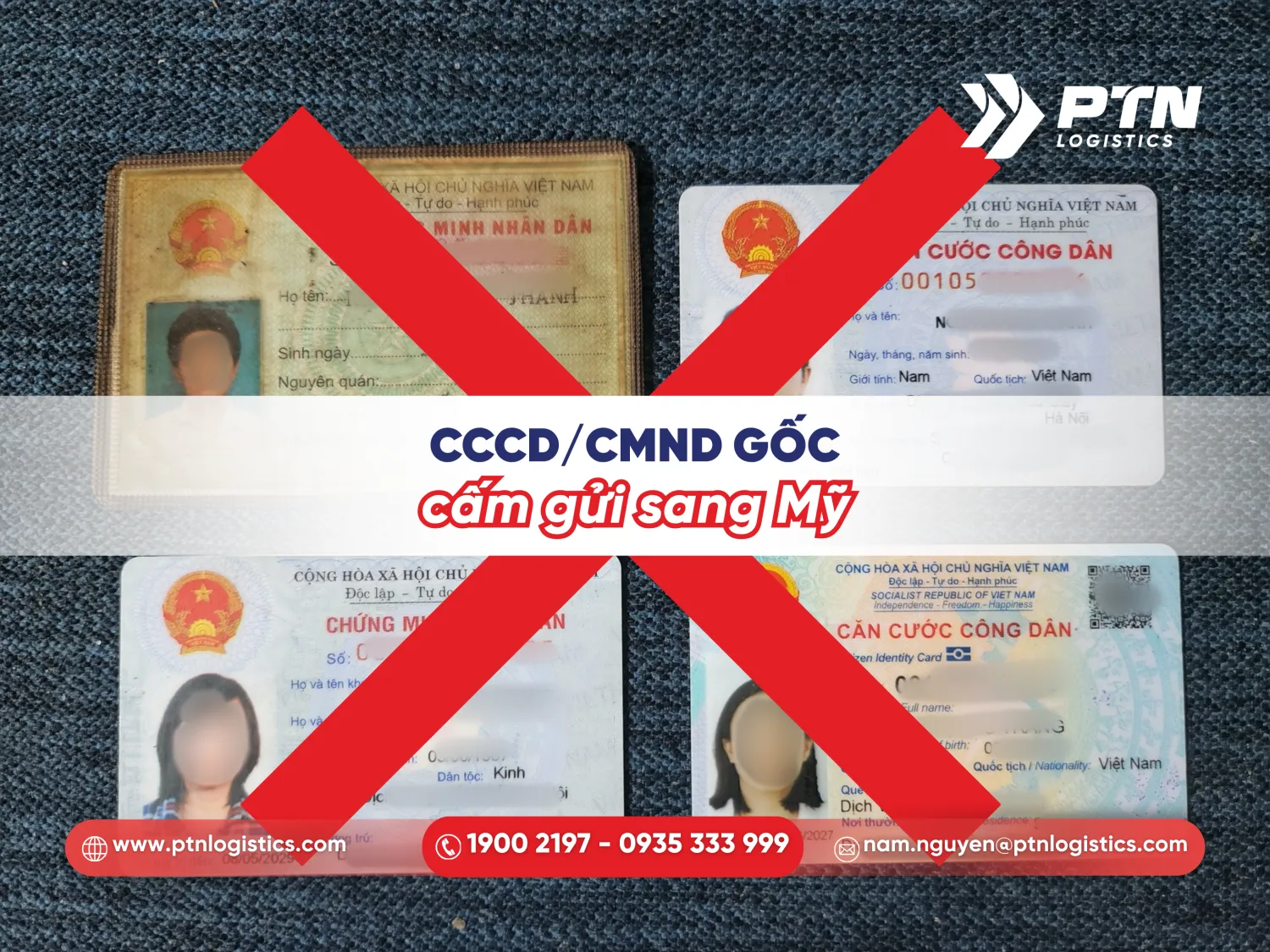 Cấm tuyệt đối gửi CCCD gốc sang Mỹ