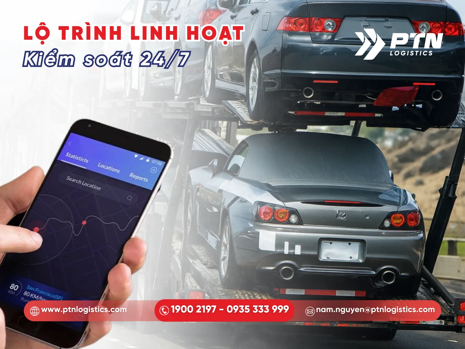 Chủ động lộ trình vận chuyển ô tô bằng đường bộ