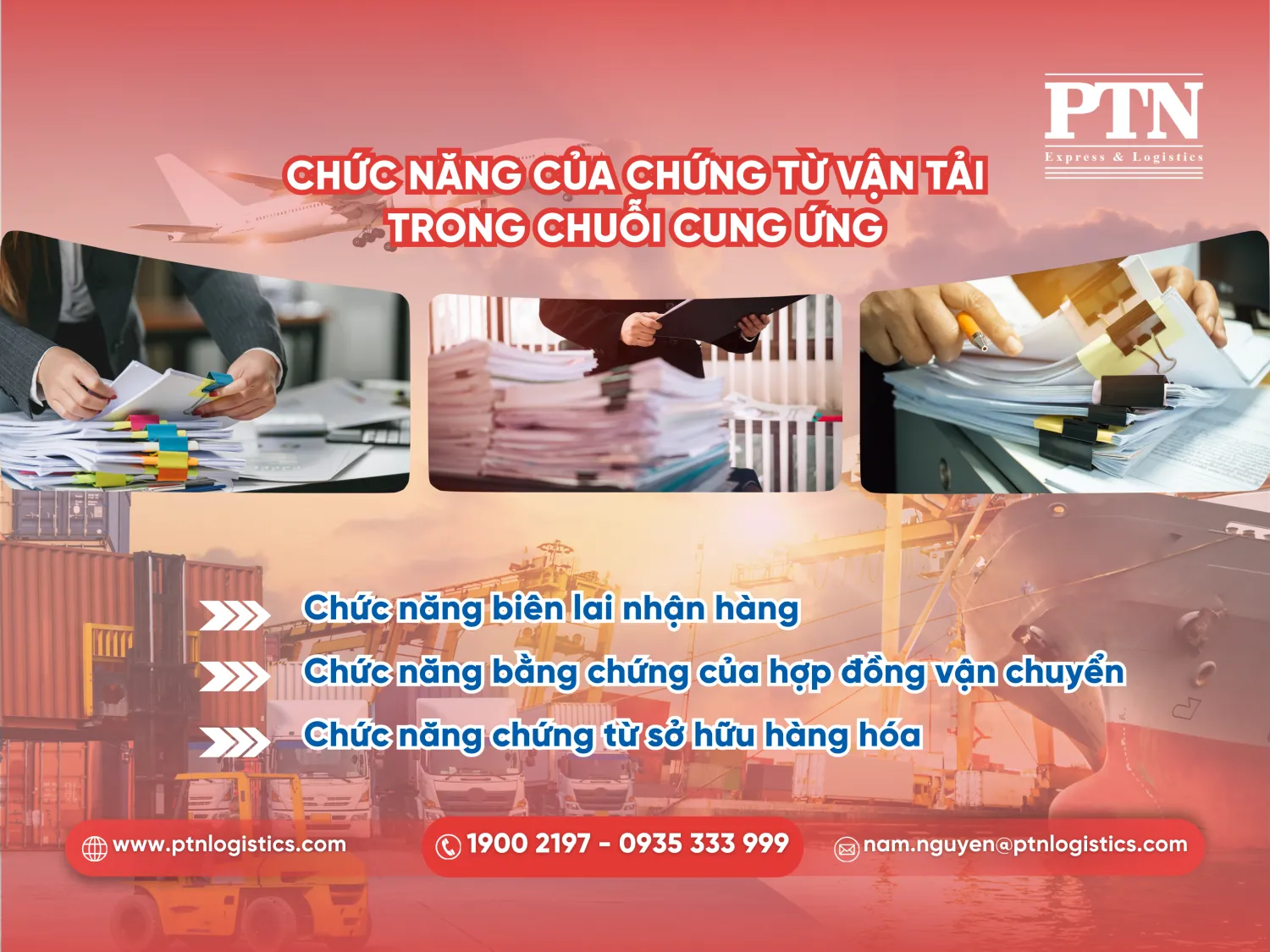 Chức năng của chứng từ vận tải trong chuỗi cung ứng