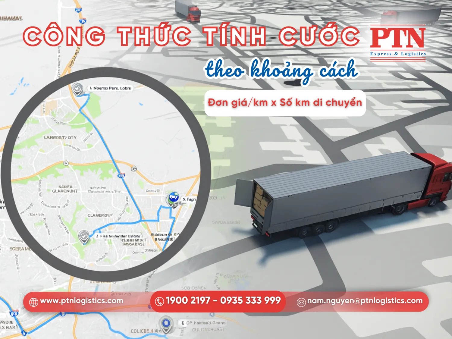 Công thức tính theo khoảng cách
