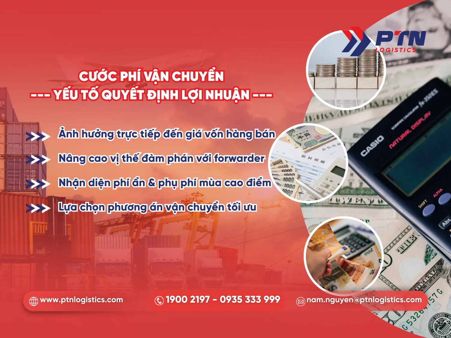 Cước phí vận chuyển là yếu tố quyết định lợi nhuận