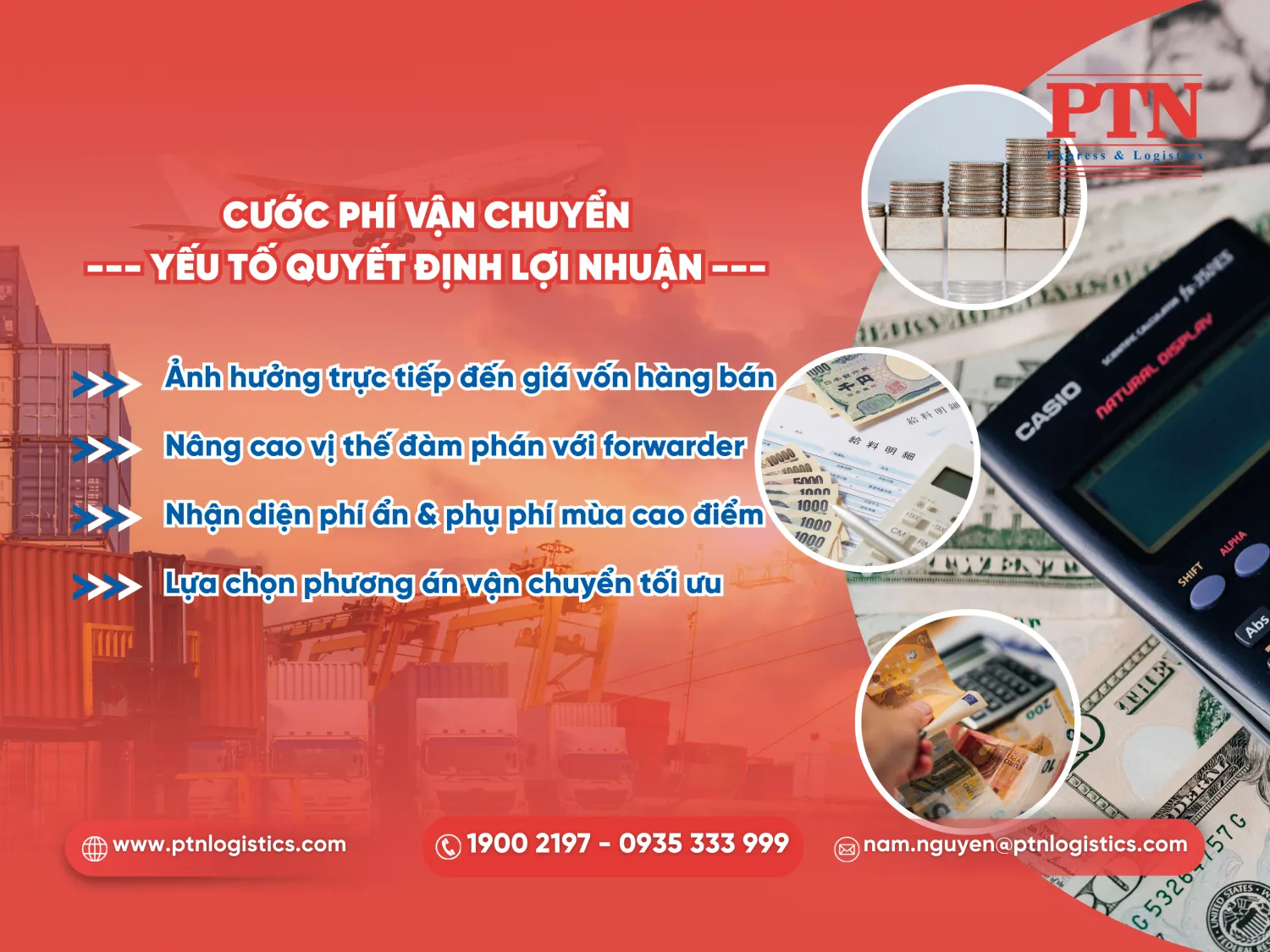Cước phí vận chuyển yếu tố quyết định lợi nhuận