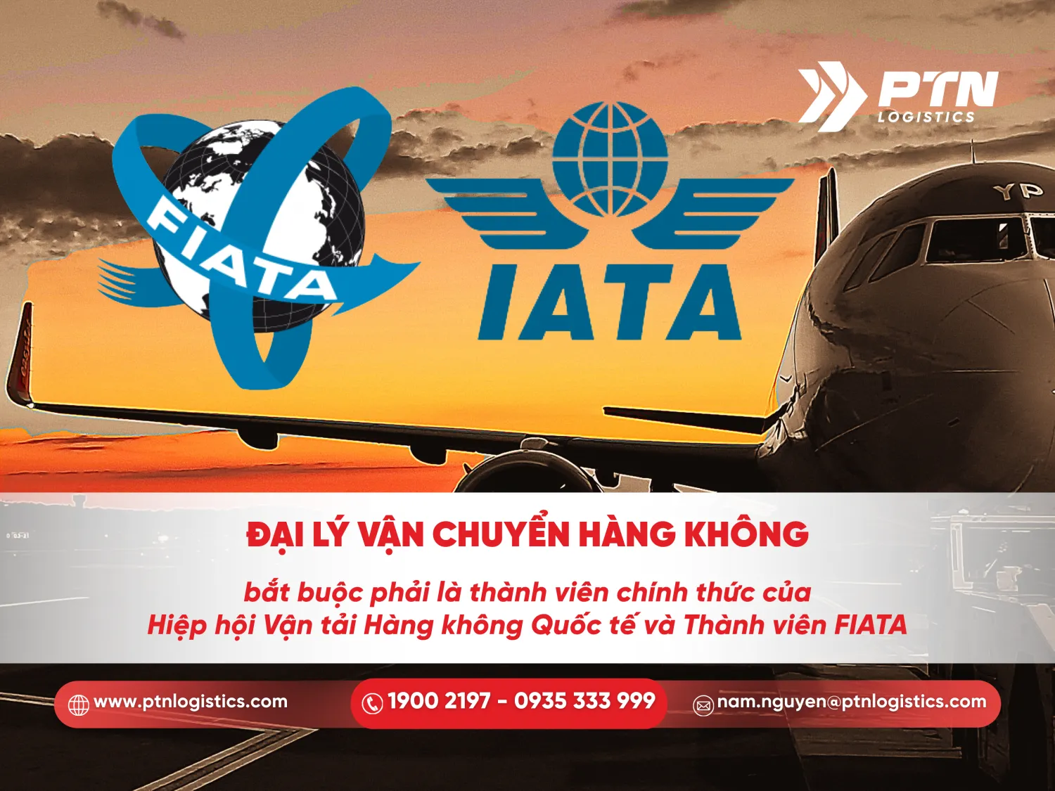 Đại lý vận tải hàng không bắt buộc là thành viên của IATA và FIATA