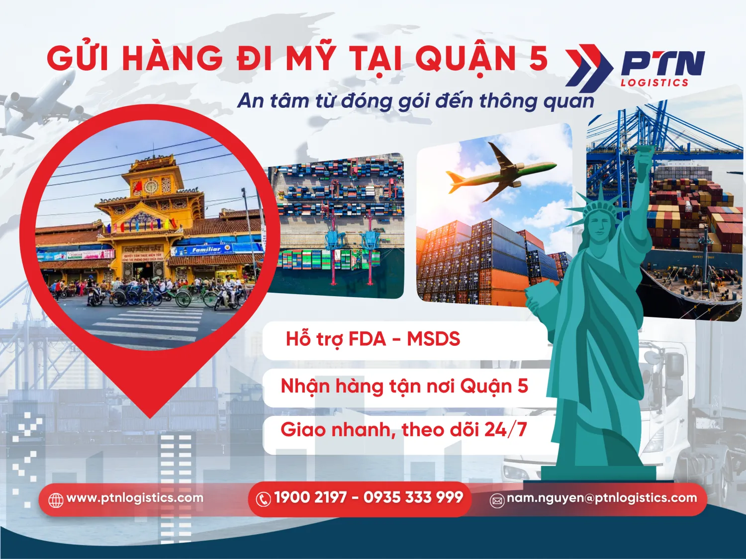Dịch vụ gửi hàng đi Mỹ tại quận 5