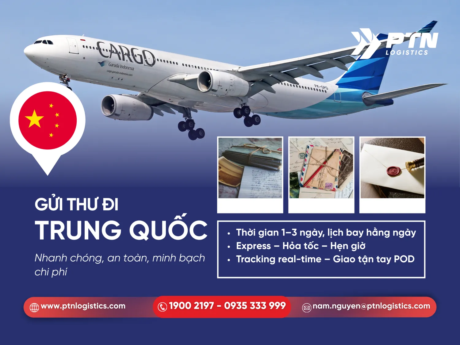 Dịch vụ gửi thư đi Trung Quốc
