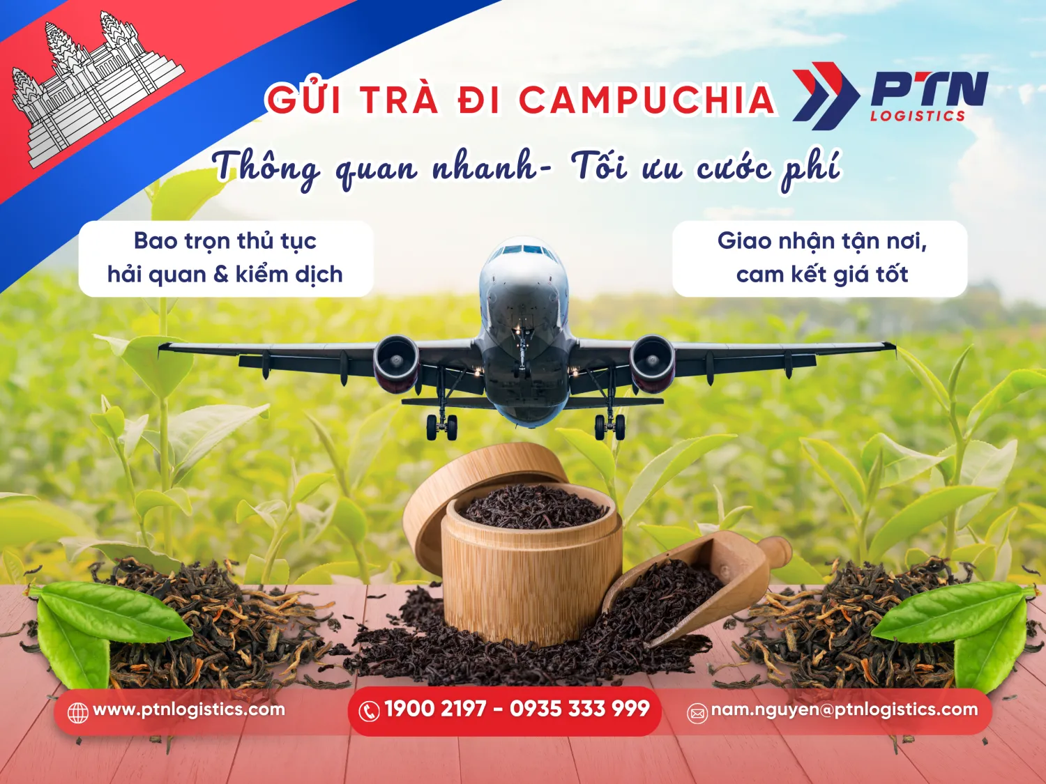 Dịch vụ gửi trà đi Campuchia