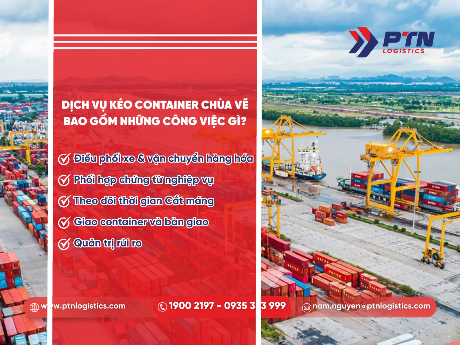 Dịch vụ kéo cont Chùa Vẽ bao gồm những công việc gì