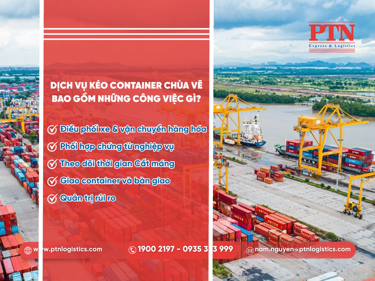 Dịch vụ kéo container Chùa Vẽ bao gồm những công việc gì?