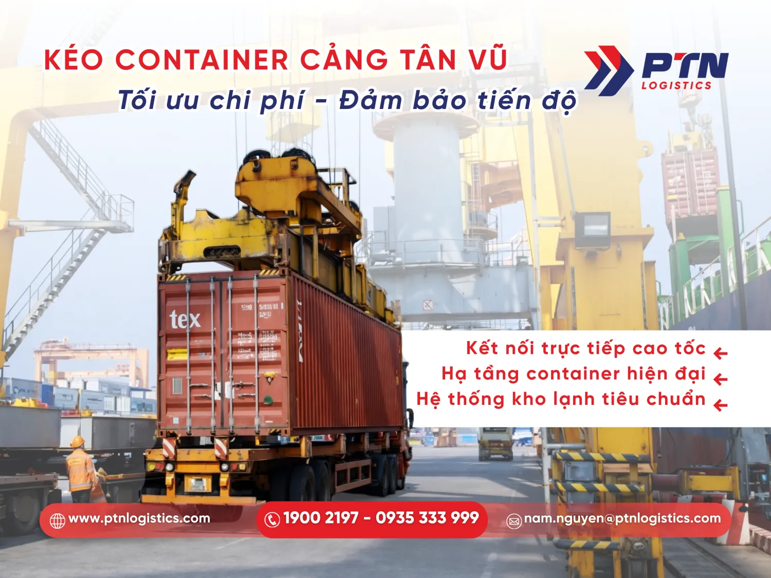 Dịch vụ kéo container ở cảng Tân Vũ