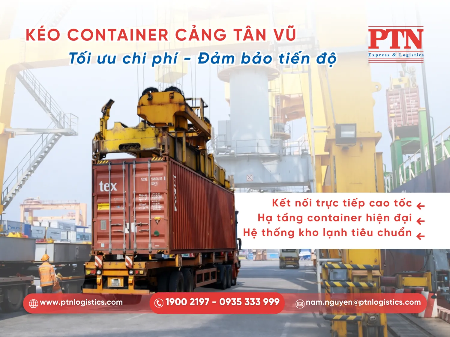 Dịch vụ kéo container tại cảng Tân Vũ