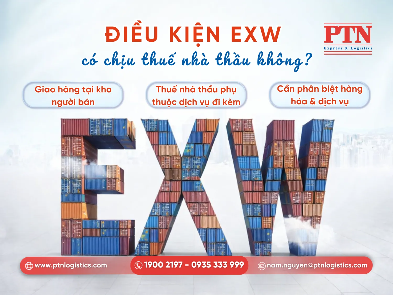 Điều kiện giao hàng EXW có chịu thuế nhà thầu
