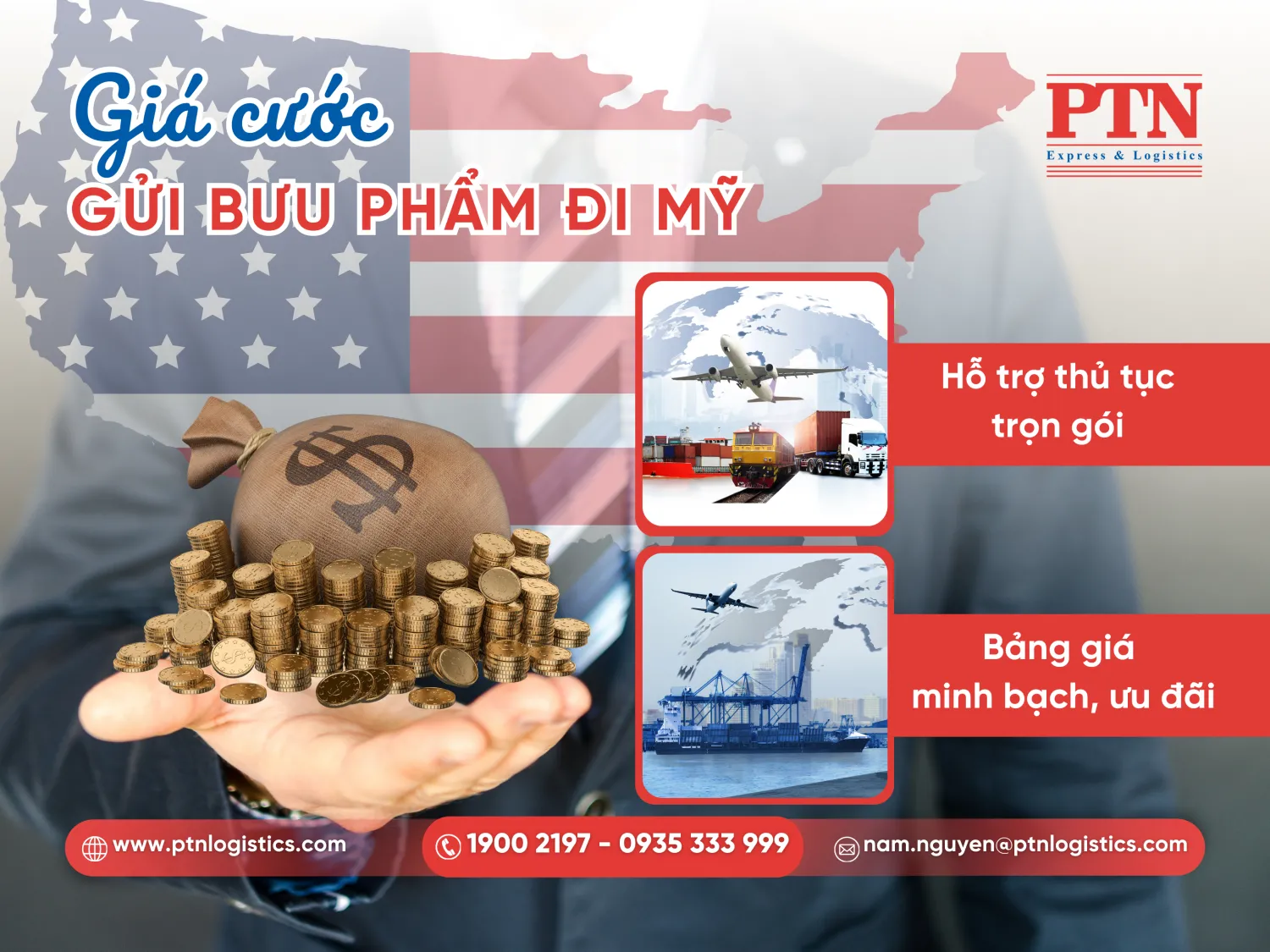 Giá cước gửi bưu phẩm đi Mỹ