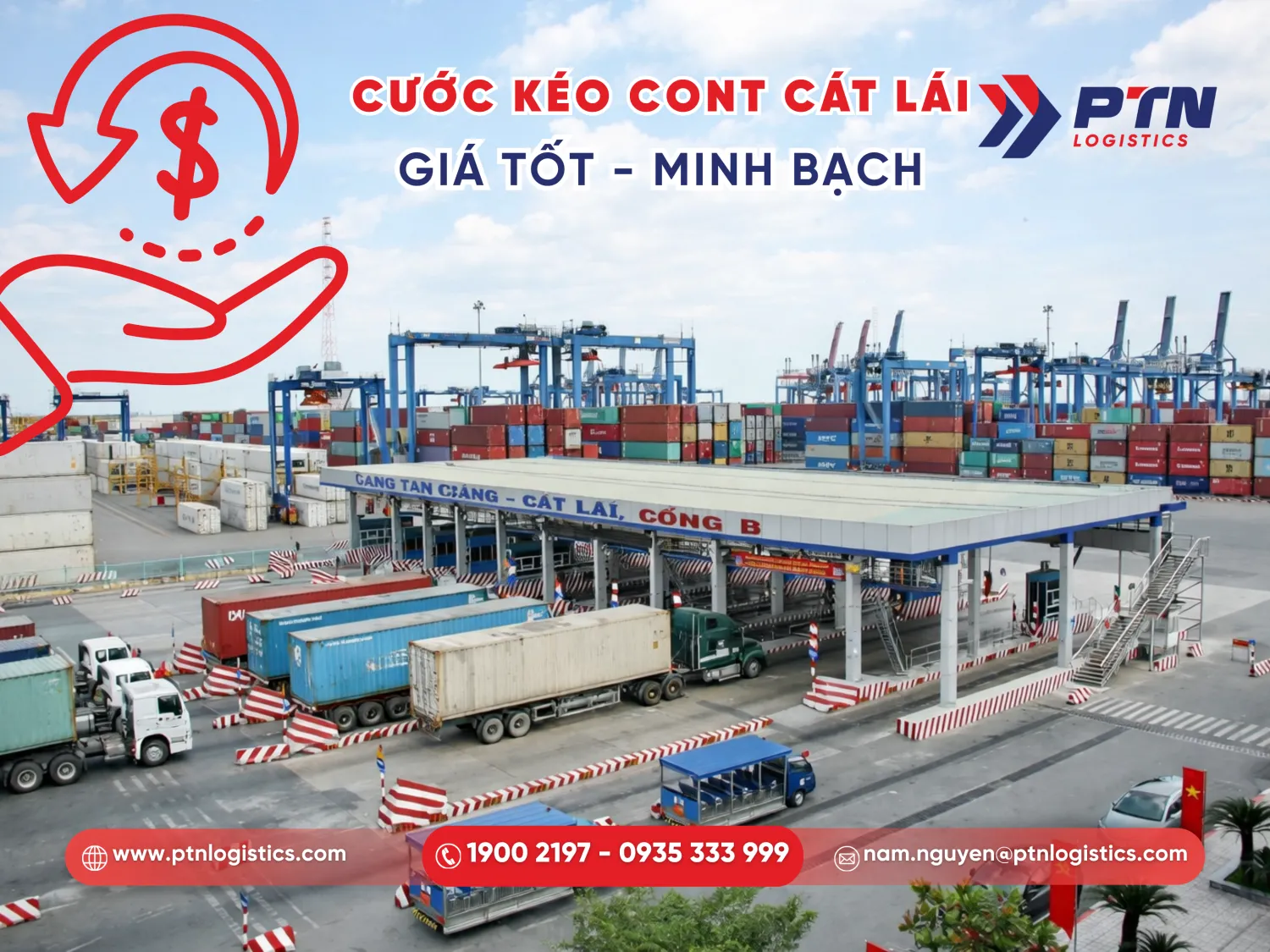 Giá cước kéo container từ Cát Lái