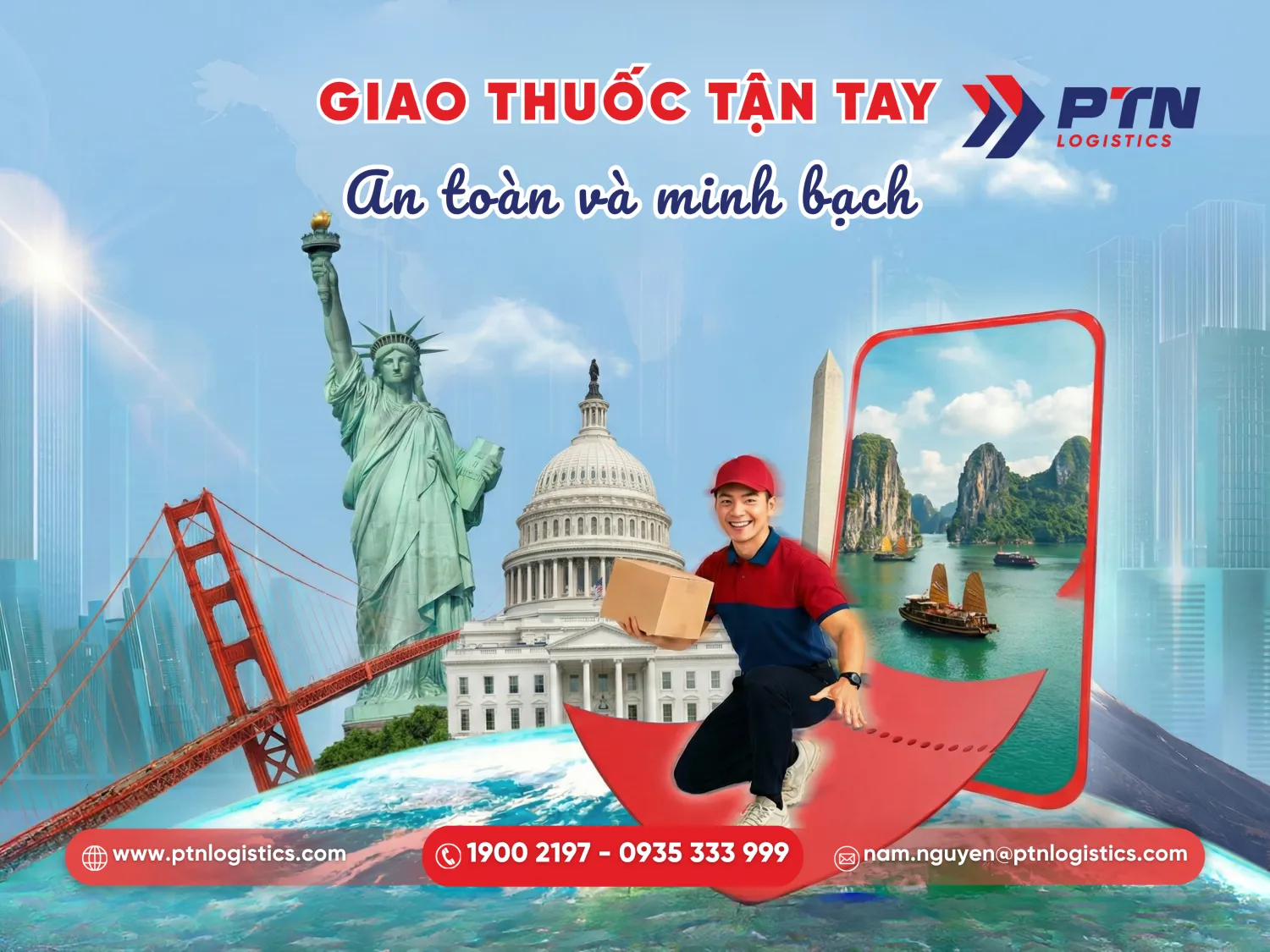 Giao hàng tận tay  người nhận tại Mỹ