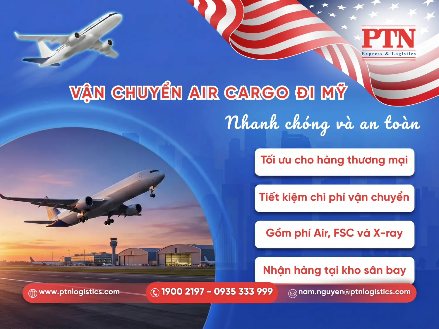 Gửi hàng đi Mỹ bằng đường hàng không