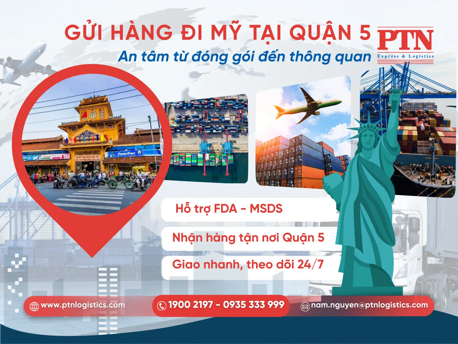 Gửi hàng đi Mỹ tại quận 5