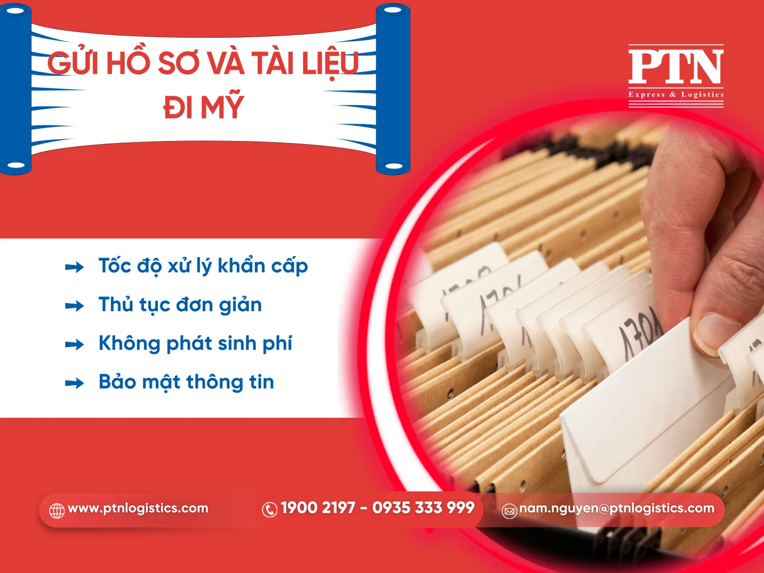 Gửi tài liệu và giấy tờ đi Mỹ