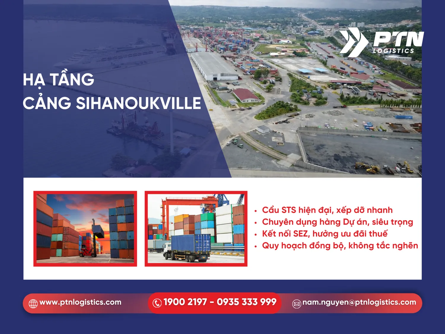 Hạ tầng và trang thiết bị tại cảng Sihanoukville