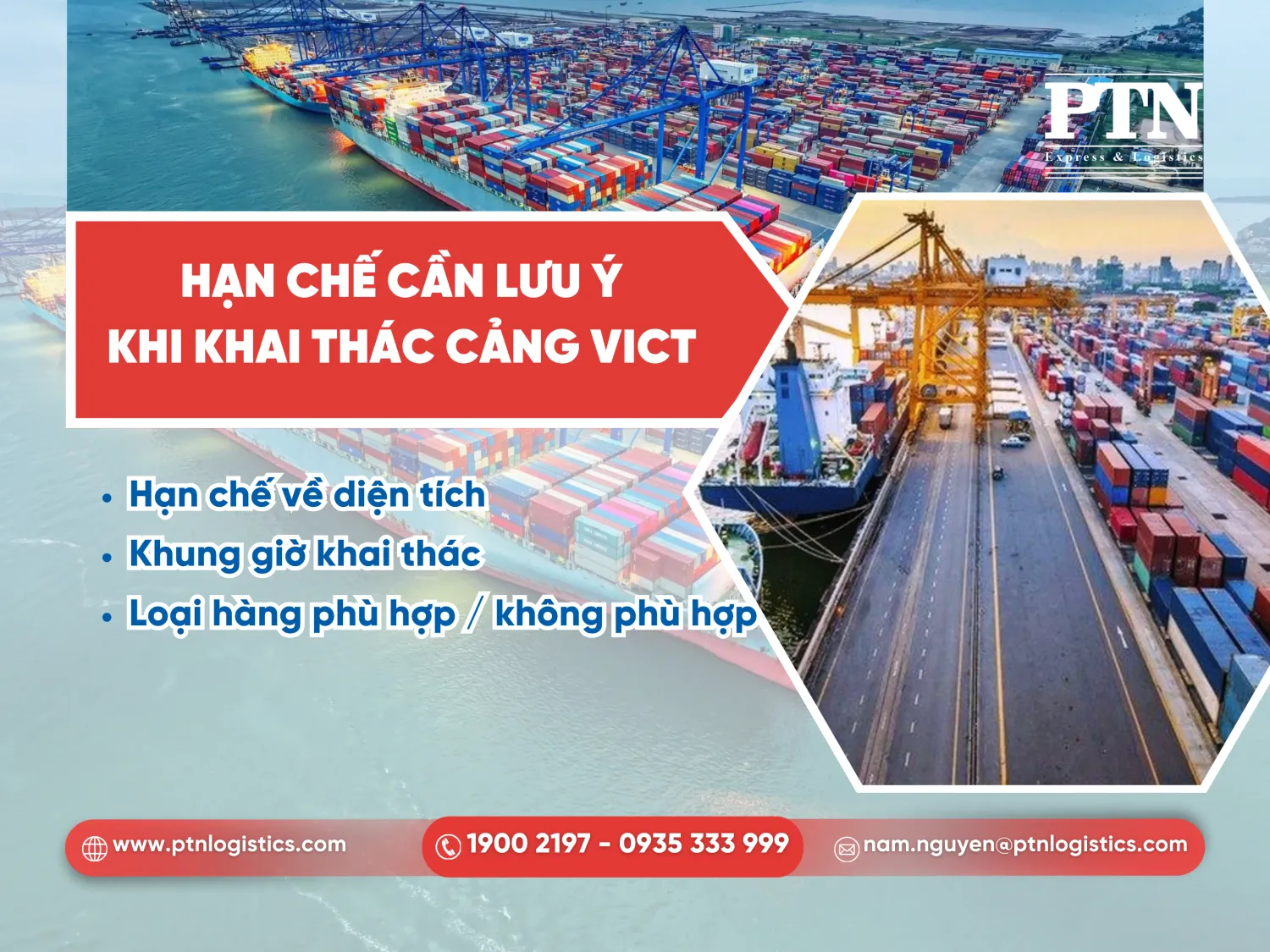 Hạn chế cần lưu ý khi khai thác cảng VICT