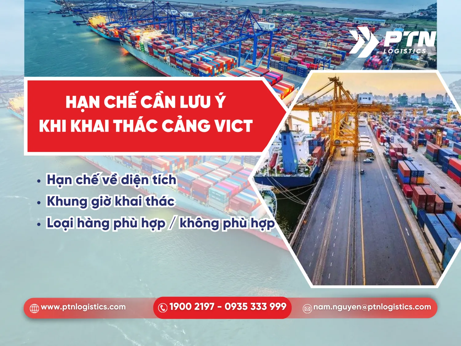 Hạn chế cần lưu ý khi khai thác tại cảng VICT