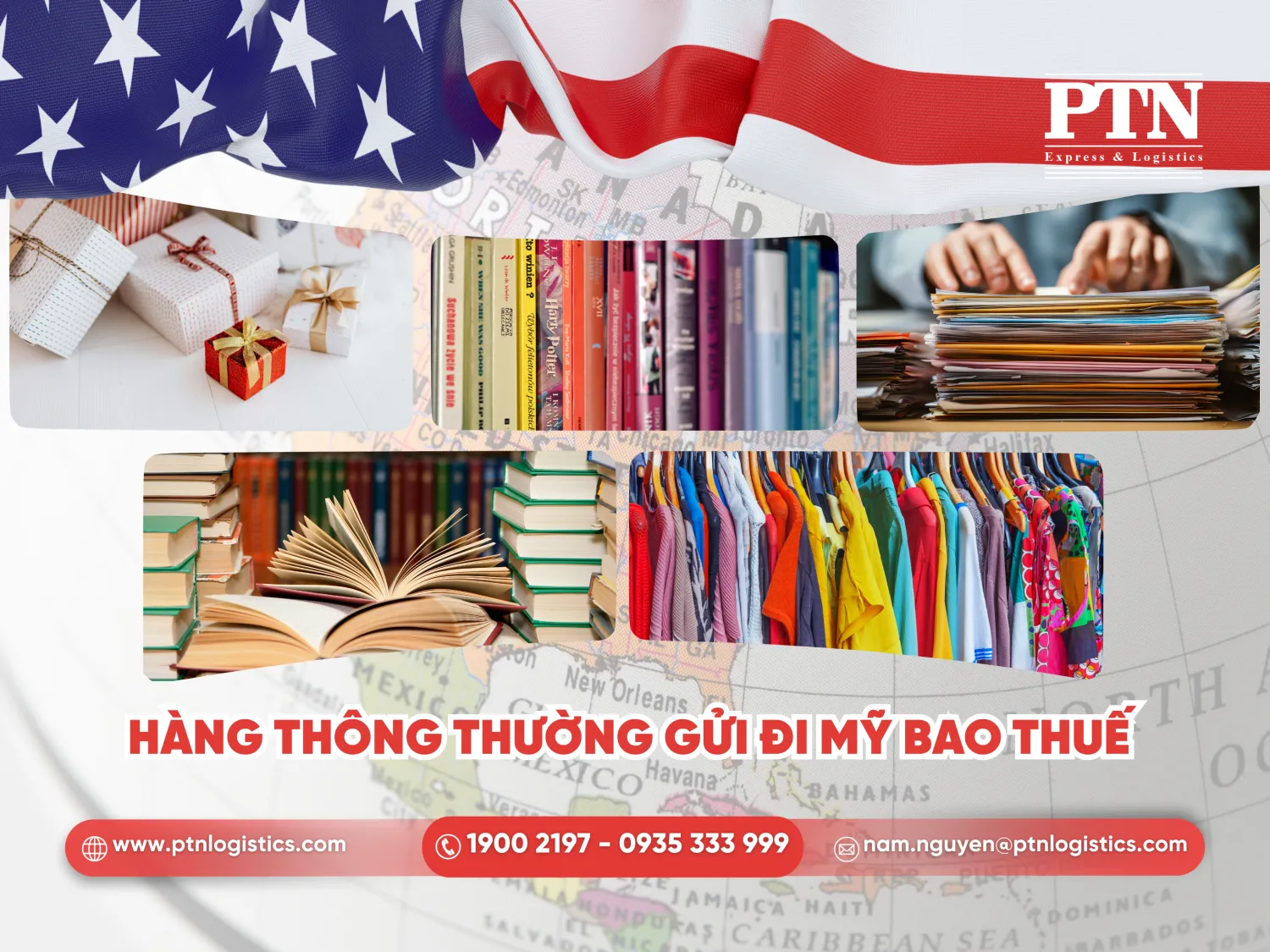 Hàng thông thường gửi đi Mỹ bao thuế
