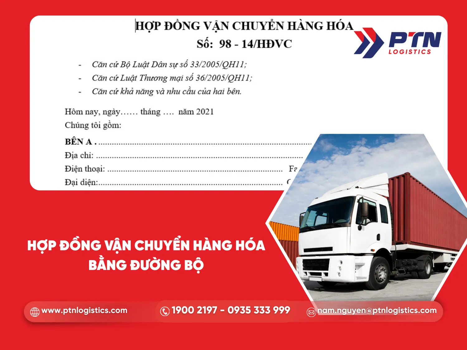 Hợp đồng vận chuyển hàng bằng đường bộ