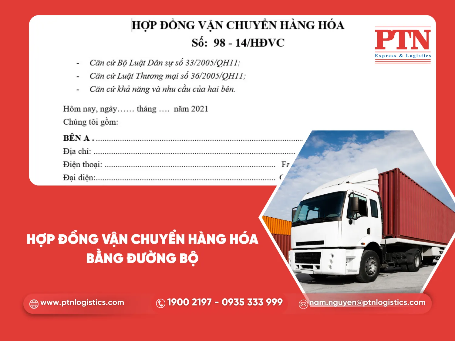 Hợp đồng vận chuyển hàng hóa bằng đường bộ